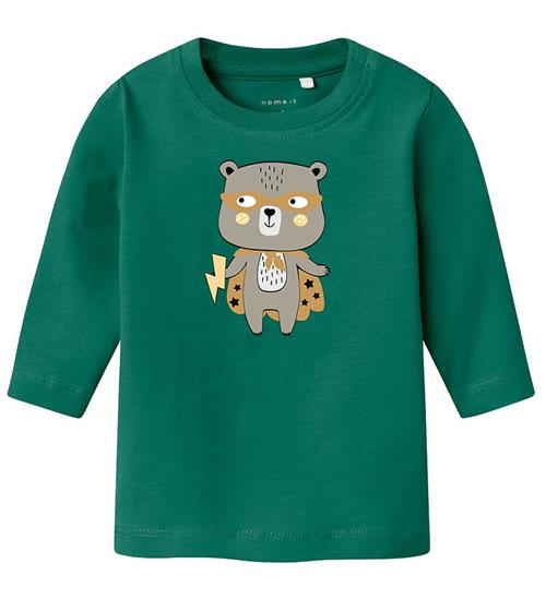 Se Name It Bluse - NbmVacion - Antique Green/Hero Bear ved KidsWorld