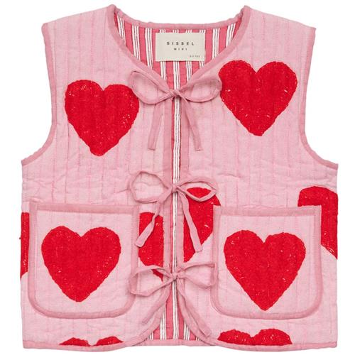 Se Sissel Edelbo Honey Mini Hjertemønstret Quiltet Vest Lyserød | Lyserød | 7-8 years ved Babyshop