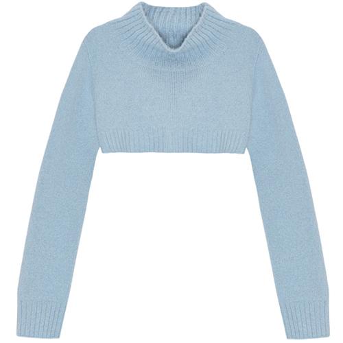 Se Molo Greer Cropped Strikket Trøje Fragile Blue | Blå | 122/128 cm ved Babyshop