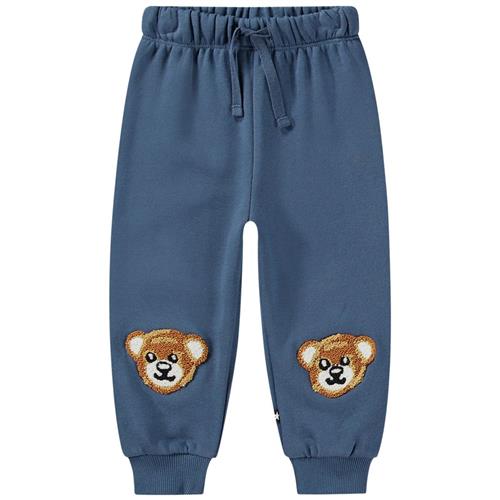 Se Molo GOTS Simeon Joggingbukser Teddy Friend | Blå | 68 cm ved Babyshop