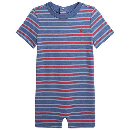 Ralph Lauren Stribet Romper Til Baby Faded Royal Heather Multi | Blå | 12 months