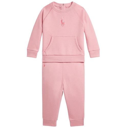 Ralph Lauren Baby-sæt Med Sweatshirt Og Joggingbukser Tickled Pink | Lyserød | 6 months