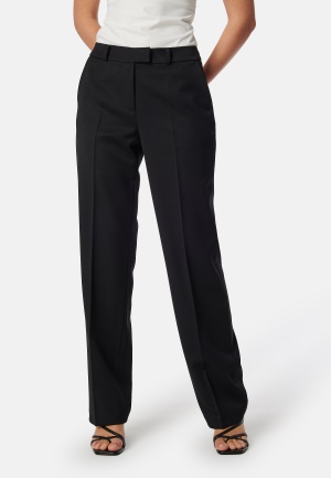 Se BUBBLEROOM Mid Waist Suit Trousers Black 44 ved Bubbleroom