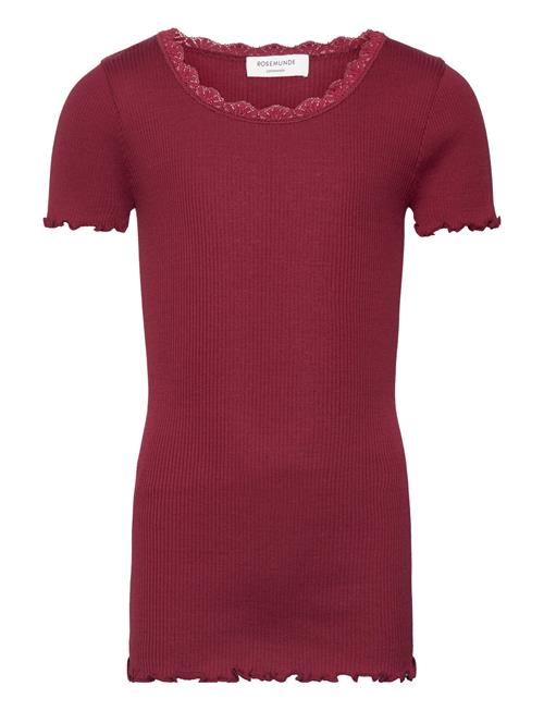 Rosemunde Kids Silk T-Shirt W/ Lace Rosemunde Kids Burgundy