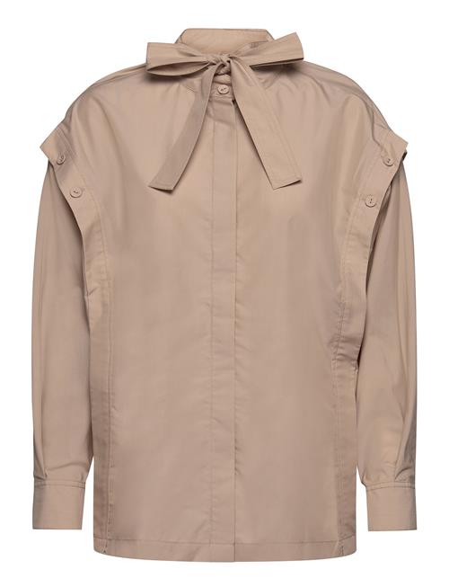 3.1 Phillip Lim Ls Cotton Poplin Tie-Nk Boxy Shirt 3.1 Phillip Lim Beige