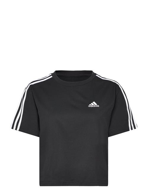 Se adidas Sportswear Essentials 3-Stripes Single Jersey Crop Top Adidas Sportswear Black ved Booztlet