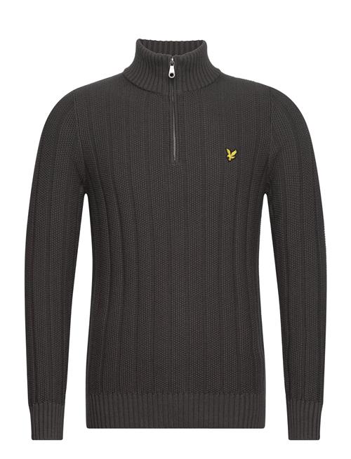 Lyle & Scott Moss Stitch Quarter Zip Jumper Lyle & Scott Black