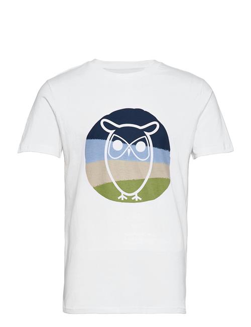 Knowledge Cotton Apparel Alder Colored Owl Tee - Gots/Vegan Knowledge Cotton Apparel White