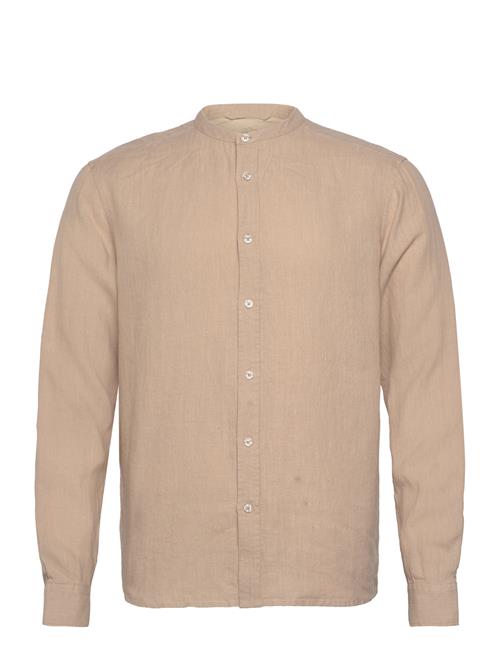 Mmgtheo Linen Stand Shirt Mos Mosh Gallery Beige