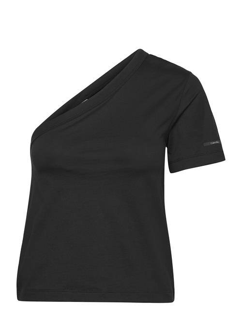 Se Calvin Klein Smooth Cotton Shoulder Top Calvin Klein Black ved Booztlet