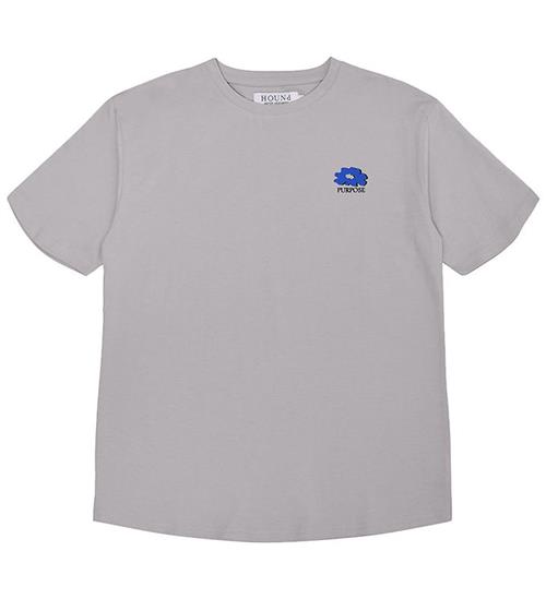 Se Hound Hound T-shirt - Light Grey m. Print ved KidsWorld