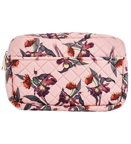 Se Fan Palm Fan Palm Toilettaske - Large - Quiltet Velour - Rose Hibiscus ved KidsWorld