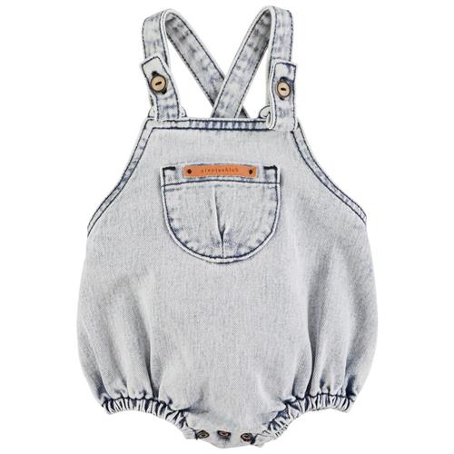 Piupiuchick Romper Washed Light Blue Denim | Blå | 6 months