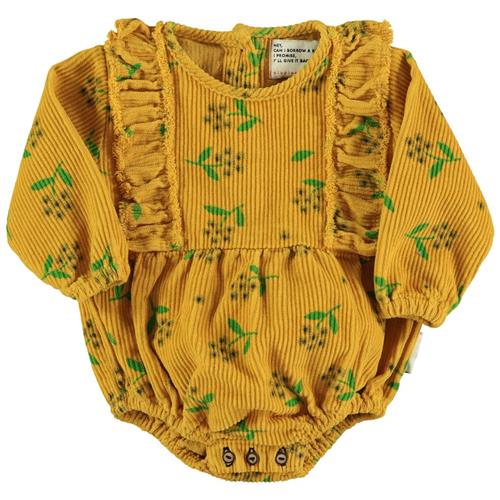 Se Piupiuchick Blomstret Romper Sennepsgul | Gul | 12 months ved Babyshop