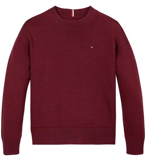 Se Tommy Hilfiger Bluse - Strik - Essential - Deep Rouge ved KidsWorld