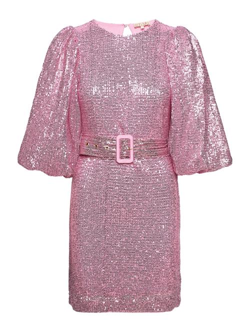 by Ti Mo Sequins Puff Sleeve Mini Dress By Ti Mo Pink