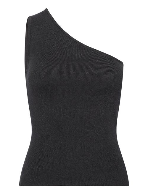 Selected Femme Slflura Lurex Shoulder Knit Top Selected Femme Black