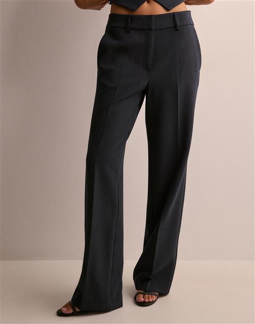 Selected Femme - Blå - Slfrita Mw Wide Pant Dark Sap Mel N