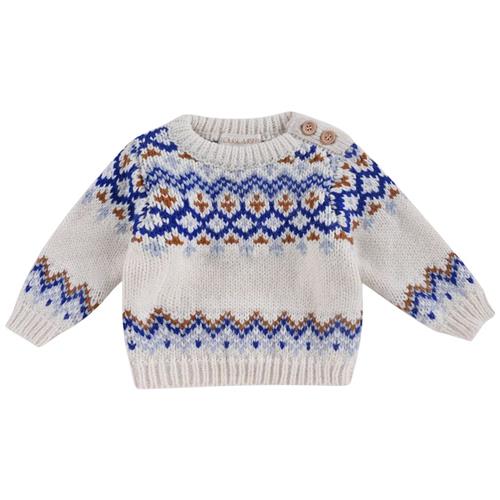 Se Louise Misha Lounis Strikket Baby Sweater Cremefarvet |  | 12 months ved Babyshop