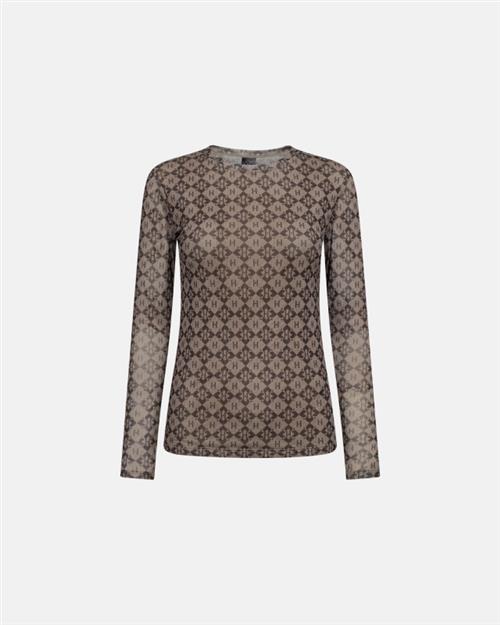 Bluse "Mesh" | Polyester | Brun