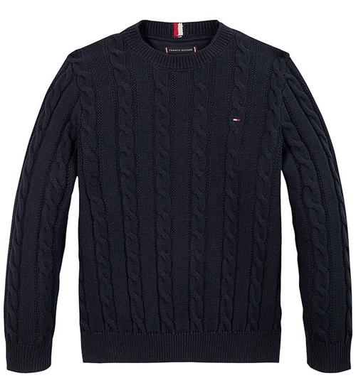 Tommy Hilfiger Bluse - Strik - Essential Reg Cable - Desert Sky