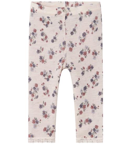 Se Name It Leggings - Uld - Noos - NbfWang - Lilac Ash m. HulmÃ¸nste ved KidsWorld