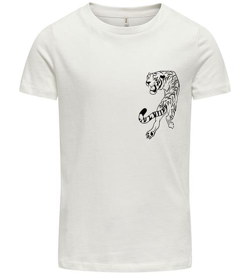 Se Kids Only T-Shirt - KogAnna - Cloud Dancer m. Tigre ved KidsWorld