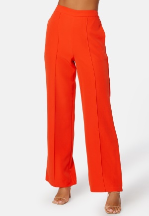 Se Pieces Bossy HW Wide Pants Tangerine Tango M ved Bubbleroom