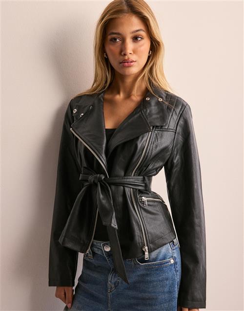 Only - Sort - Onlmanilla Faux Leather Biker Otw