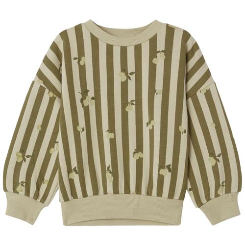 garbo&friends Stribet Sweatshirt Med Blommer Beige | Grønn | 110/116 cm