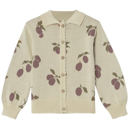 garbo&friends Intarsia Cardigan Prune Beige | Beige | 98/104 cm