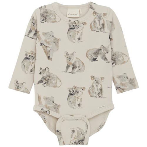 Minymo Mønstret Babybody Moonbeam | Grå | 68 cm