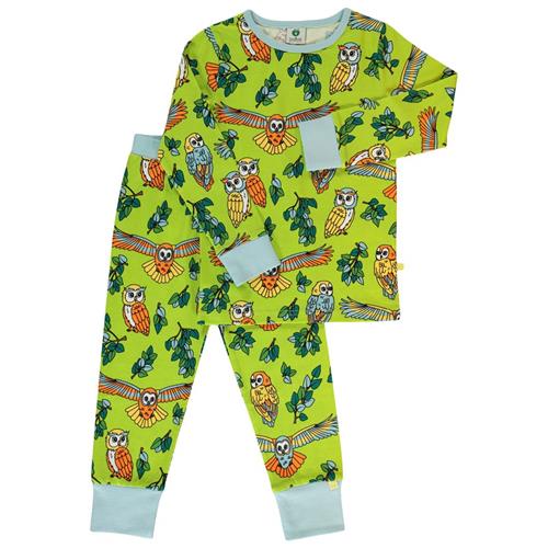 Se Småfolk Nightwear with owls  Pear Green | Grønn | 1-2 years ved Babyshop