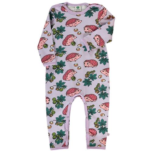 Se Småfolk Baby bodysuit with hedgehogs  Orchid Petal | Lilla | 68 cm ved Babyshop