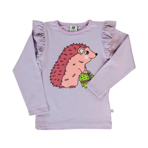 Se Småfolk Long-sleeved top with hedgehog  Orchid Petal | Lilla | 1-2 years ved Babyshop