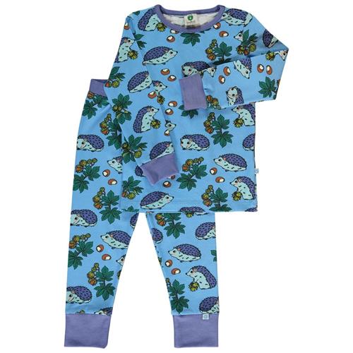 Se Småfolk Nightwear with hedgehogs  Alaskan Blue | Blå | 3-4 years ved Babyshop