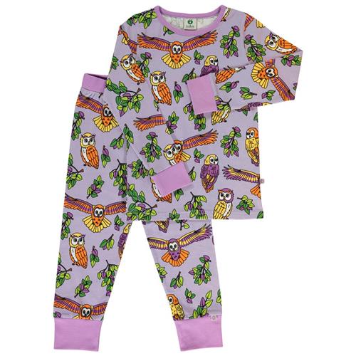 Se Småfolk Nightwear with owls  Orchid Petal | Lilla | 2-3 years ved Babyshop