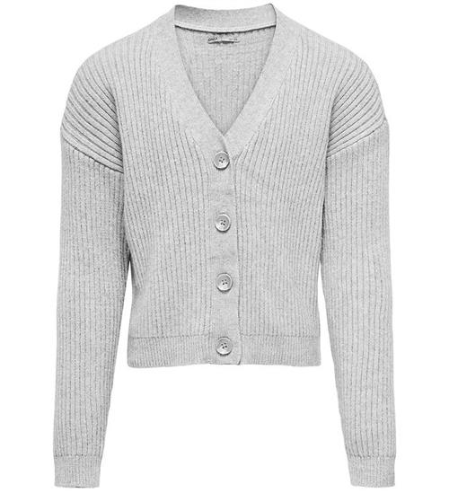 Se Kids Only Cardigan - Strik - KogMandy - Light Grey Melange ved KidsWorld