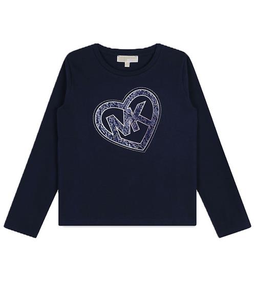 Se Michael Kors Bluse - Navy/SÃ¸lv m. Hjerte ved KidsWorld