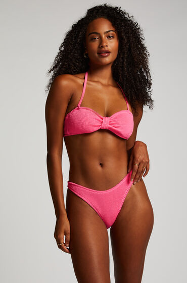 Hunkemöller Højskåret Bikinitrusse Crinkle pink