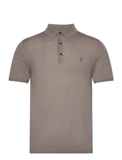 Se AllSaints Mode Merino Ss Polo AllSaints Brown ved Booztlet