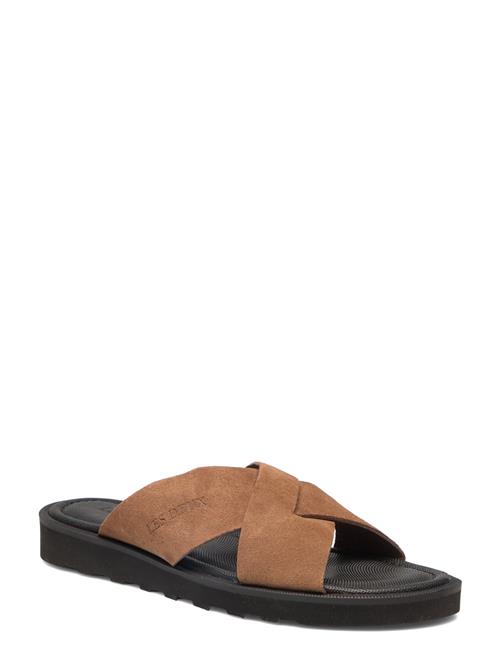 Les Deux Larry Suede Sandal Les Deux Brown