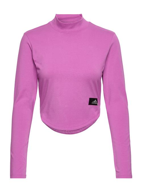 Se adidas Sportswear Holidayz Mock Neck Long-Sleeve Top Adidas Sportswear Pink ved Booztlet