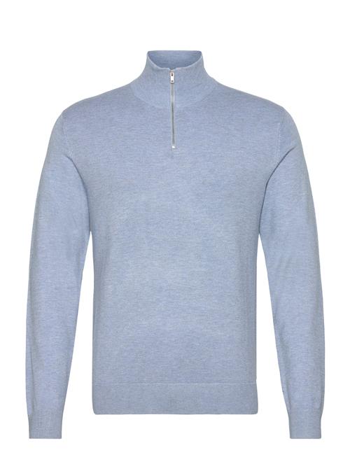 Lindbergh Half Zip Mélange Knit Lindbergh Blue