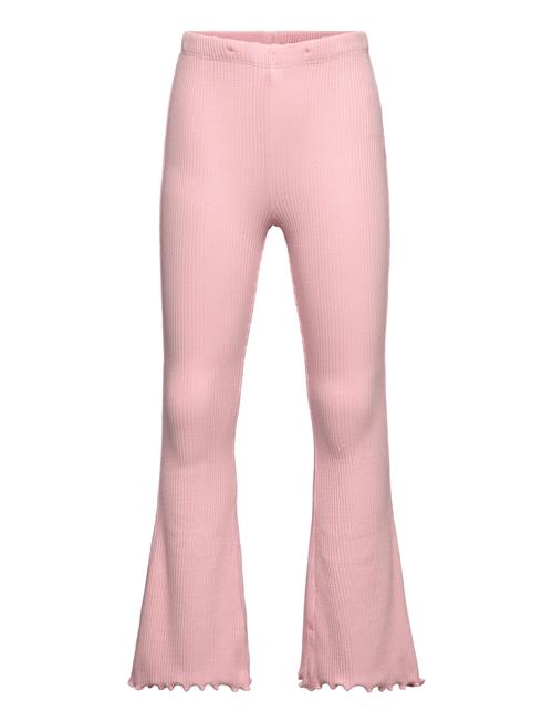 Lindex Leggings Flare Rib W Frill Edg Lindex Pink