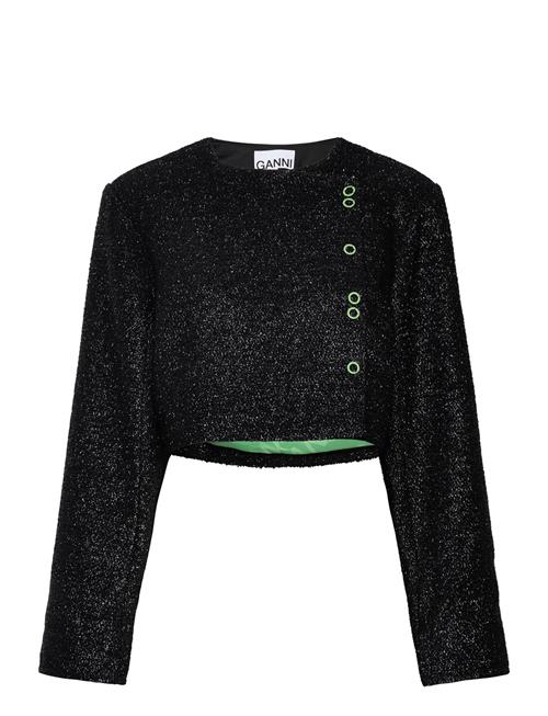 Ganni Sparkle Cropped Blazer Ganni Black