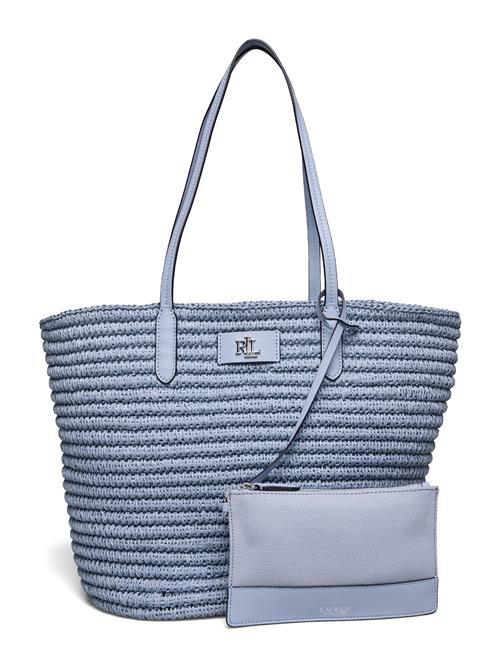 Lauren Ralph Lauren Leather-Trim Straw Large Brie Tote Bag Lauren Ralph Lauren Blue