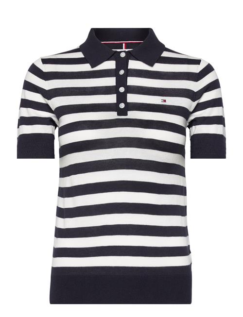 Tommy Hilfiger Co Lyocell Button Polo Ss Swt Tommy Hilfiger Black