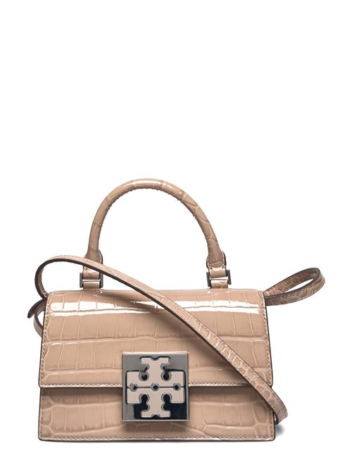 Tory Burch Bon Bon Croc Embossed Mini Top-Handle Bag Tory Burch Beige