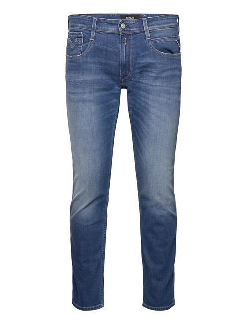 Se Replay Anbass Trousers Slim 573 Online Replay Blue ved Booztlet